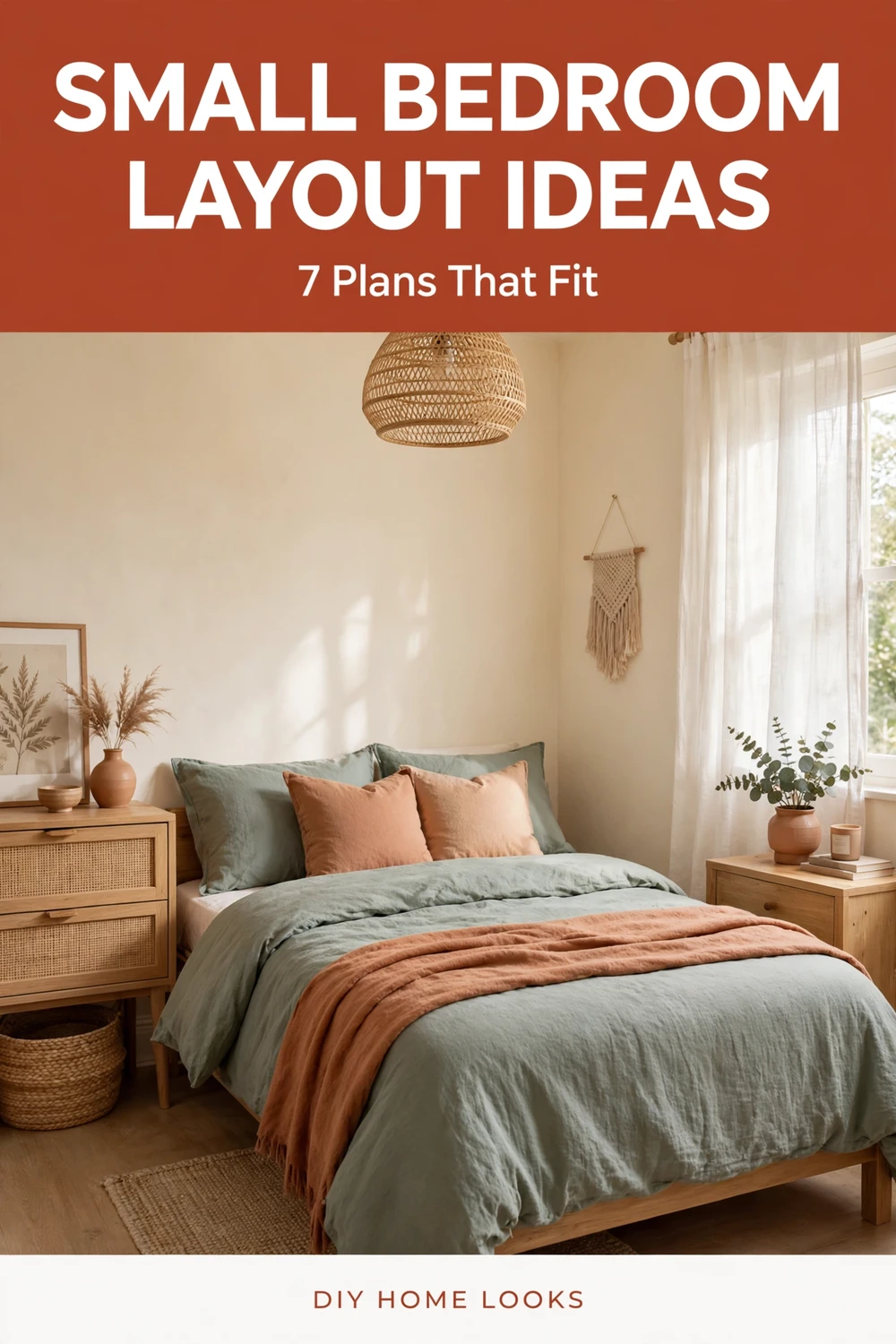 Small bedroom layout ideas, 7 plans that fit, DIY Home Looks Pinterest pin