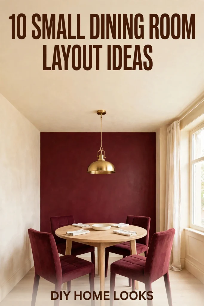 10 small dining room layout ideas vertical pin with burgundy accent wall